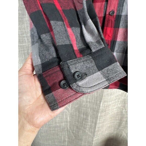 Five‎ Brother Heavy Weight Deluxe Flannel Shirt Red Black Plaid NWT Size Large - Picture 7 of 13